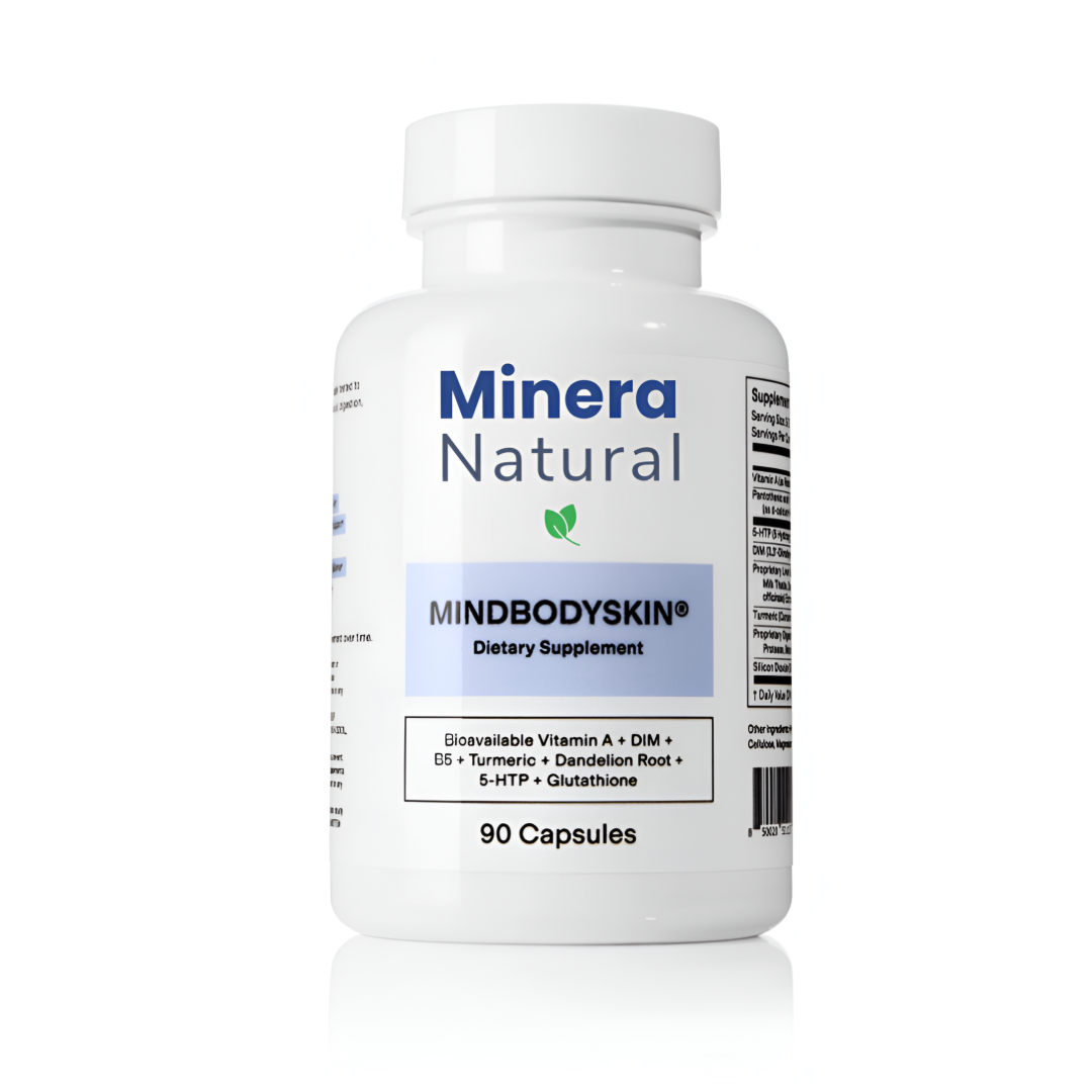 MineraNatural Glow & Go™ – Dietary Supplement for Calming Breakouts and Reducing Acne (90 Capsules)